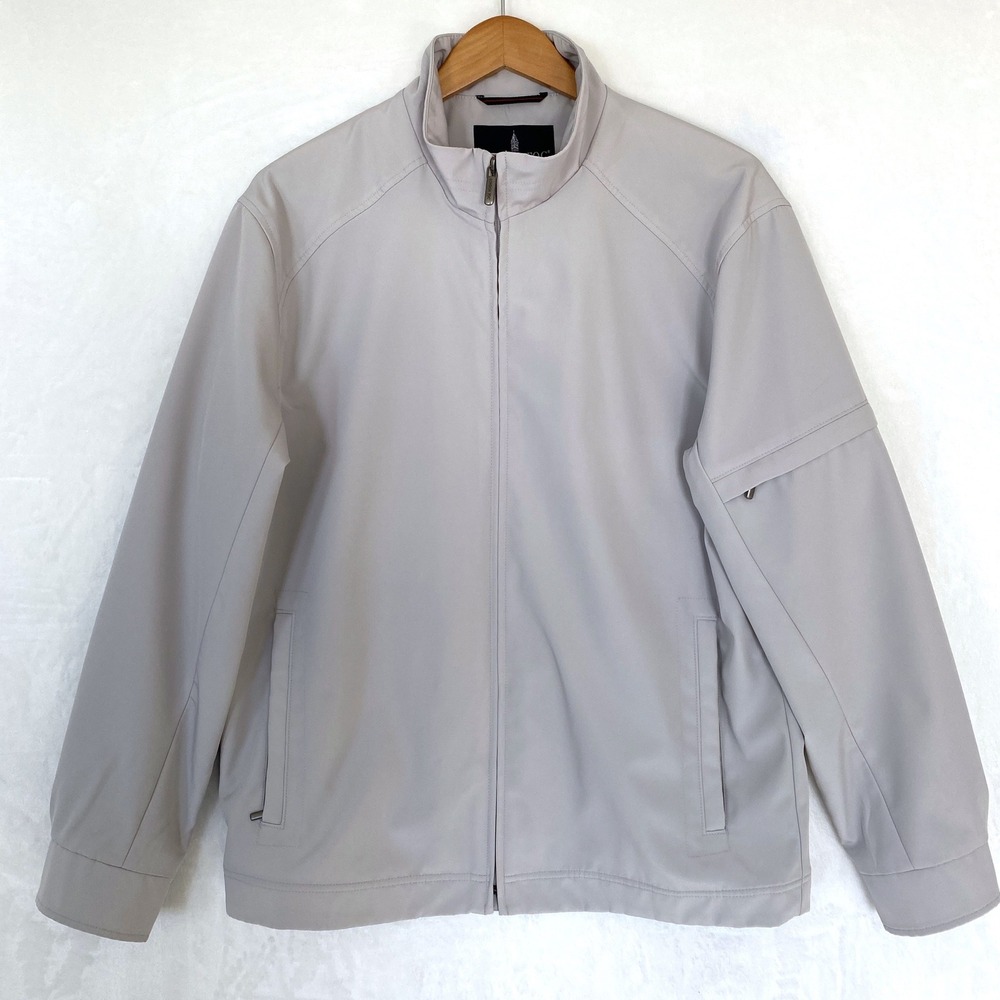 London Fog Harrington Mens Lightweight Full Zip‎ Jacket Light Gray Size M